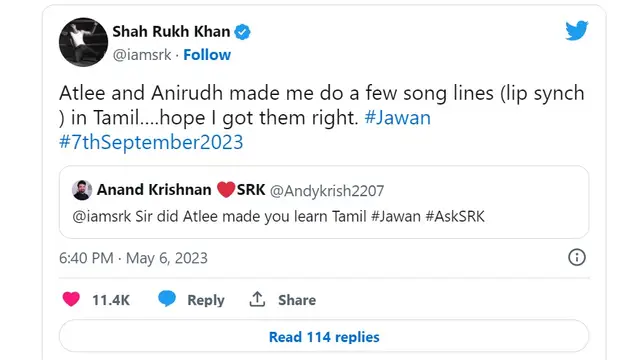शाहरुख़ ने शेयर किया ‘Jawan’ के लिए तमिल में लिप सिंक का एक्सपीरियंस