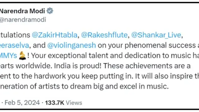 Grammy Awards 2024: ग्रैमी अवॉर्ड्स में भारतीय कलाकारों का दबदबा, 8 ट्रॉफी जीतने पर पीएम मोदी ने खास अंदाज में दी बधाई